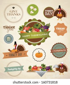 Thanksgiving Day and Harvest Labels and Stamps