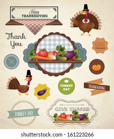 Thanksgiving Day and Harvest Labels and Stamps