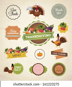 Thanksgiving Day and Harvest Labels and Stamps