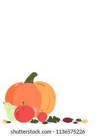 Thanksgiving Day. Harvest, harvest, vegetables, vector insulation. Vector illustration.