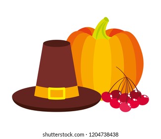 thanksgiving day hat pumpkin and cherries