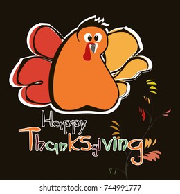 Thanksgiving Day. holiday turkey, autumn maple leaves, rowanberry