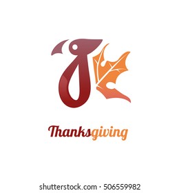Thanksgiving day holiday typography vector logo