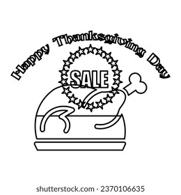 thanksgiving day icon on white background, vector illustration