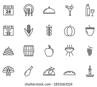 thanksgiving day icon set vector design illustration 