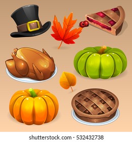 Thanksgiving Day icons set 2