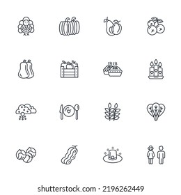 Thanksgiving Day icons set . Thanksgiving Day pack symbol vector elements for infographic web