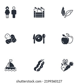 Thanksgiving Day icons set . Thanksgiving Day pack symbol vector elements for infographic web