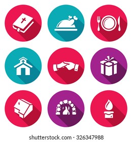 Thanksgiving Day icons set. Vector Illustration.