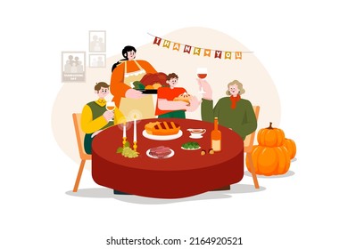 Thanksgiving Day Illustration concept. Flat illustration isolated on white background