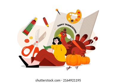Thanksgiving Day Illustration concept. Flat illustration isolated on white background