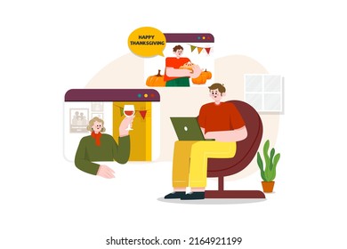 Thanksgiving Day Illustration concept. Flat illustration isolated on white background