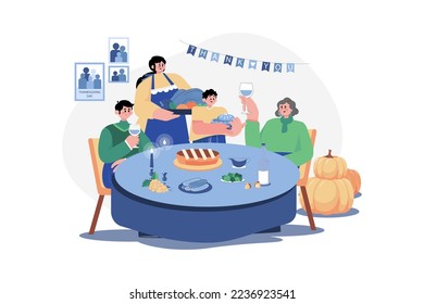 Thanksgiving Day Illustration concept. Flat illustration isolated on white background
