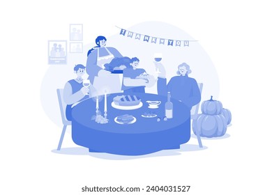 Thanksgiving Day Illustration concept on white background