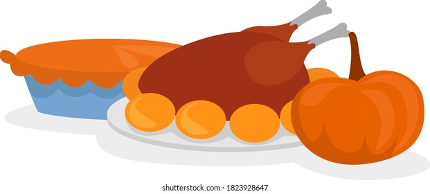 Thanksgiving day, illustration, vector on white background