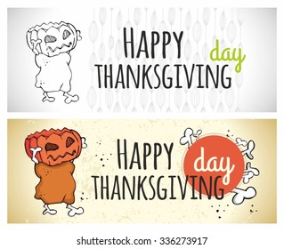 Thanksgiving day, invitate card, graphic elements