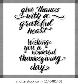 thanksgiving day lettering vector