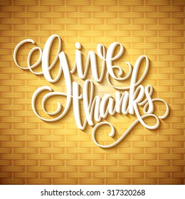 Thanksgiving Day Lettering. Vector illustration