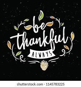 Thanksgiving day. Logo, text design. Typography for greeting cards and posters. Give thanks.