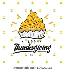 Thanksgiving day. Logo, text design. Typography for greeting cards and posters. Give thanks.