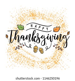 Thanksgiving day. Logo, text design. Typography for greeting cards and posters. Give thanks.