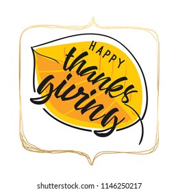 Thanksgiving day. Logo, text design. Typography for greeting cards and posters. Give thanks.