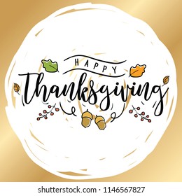 Thanksgiving day. Logo, text design. Typography for greeting cards and posters. Give thanks.