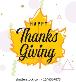 Thanksgiving day. Logo, text design. Typography for greeting cards and posters. Give thanks.