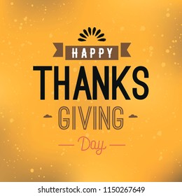 Thanksgiving day. Logo, text design. Typography for greeting cards and posters. Give thanks.