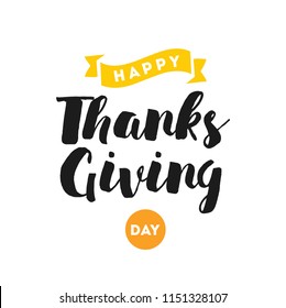 Thanksgiving day. Logo, text design. Typography for greeting cards and posters. Give thanks.