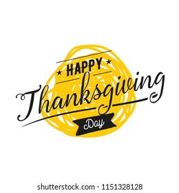 Thanksgiving day. Logo, text design. Typography for greeting cards and posters. Give thanks.