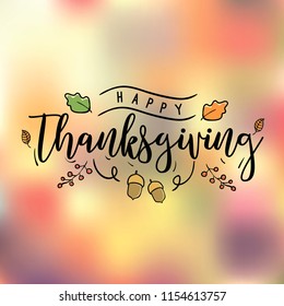 Thanksgiving day. Logo, text design. Typography for greeting cards and posters. Give thanks.