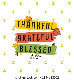 Thanksgiving day. Logo, text design. Typography for greeting cards and posters. Give thanks.