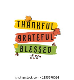 Thanksgiving day. Logo, text design. Typography for greeting cards and posters. Give thanks.