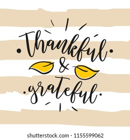 Thanksgiving day. Logo, text design. Typography for greeting cards and posters. Give thanks.