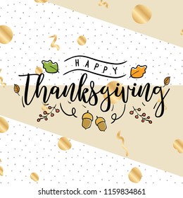 Thanksgiving day. Logo, text design. Typography for greeting cards and posters. Give thanks.