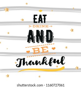 Thanksgiving day. Logo, text design. Typography for greeting cards and posters. Give thanks.