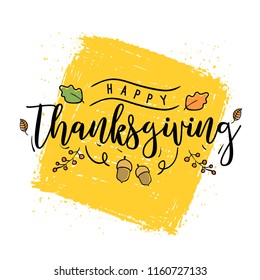 Thanksgiving day. Logo, text design. Typography for greeting cards and posters. Give thanks.