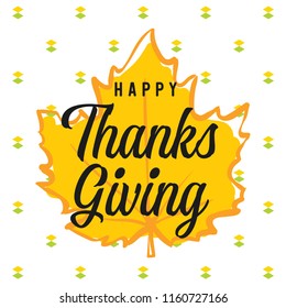 Thanksgiving day. Logo, text design. Typography for greeting cards and posters. Give thanks.