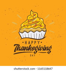 Thanksgiving day. Logo, text design. Typography for greeting cards and posters. Give thanks.