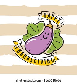 Thanksgiving day. Logo, text design. Typography for greeting cards and posters. Give thanks.