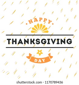 Thanksgiving day. Logo, text design. Typography for greeting cards and posters. Give thanks.