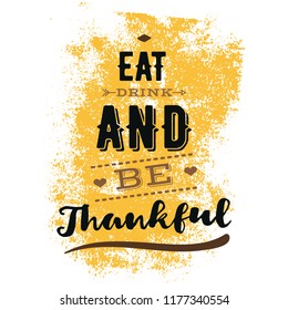 Thanksgiving day. Logo, text design. Typography for greeting cards and posters. Give thanks.