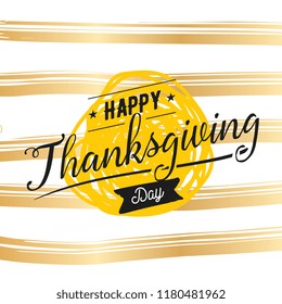 Thanksgiving day. Logo, text design. Typography for greeting cards and posters. Give thanks.