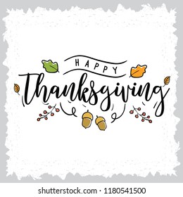 Thanksgiving Day. Logo, Text Design. Typography For Greeting Cards And Posters. Give Thanks.