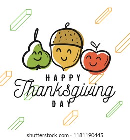 Thanksgiving day. Logo, text design. Typography for greeting cards and posters. Give thanks.