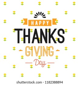 Thanksgiving day. Logo, text design. Typography for greeting cards and posters. Give thanks.
