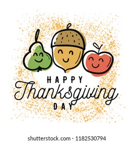 Thanksgiving day. Logo, text design. Typography for greeting cards and posters. Give thanks.