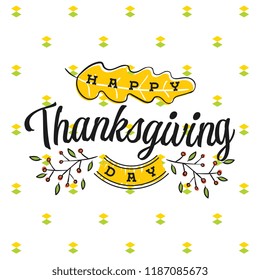 Thanksgiving day. Logo, text design. Typography for greeting cards and posters. Give thanks.