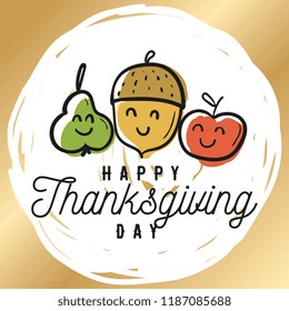 Thanksgiving day. Logo, text design. Typography for greeting cards and posters. Give thanks.